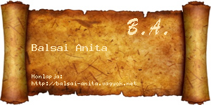 Balsai Anita névjegykártya